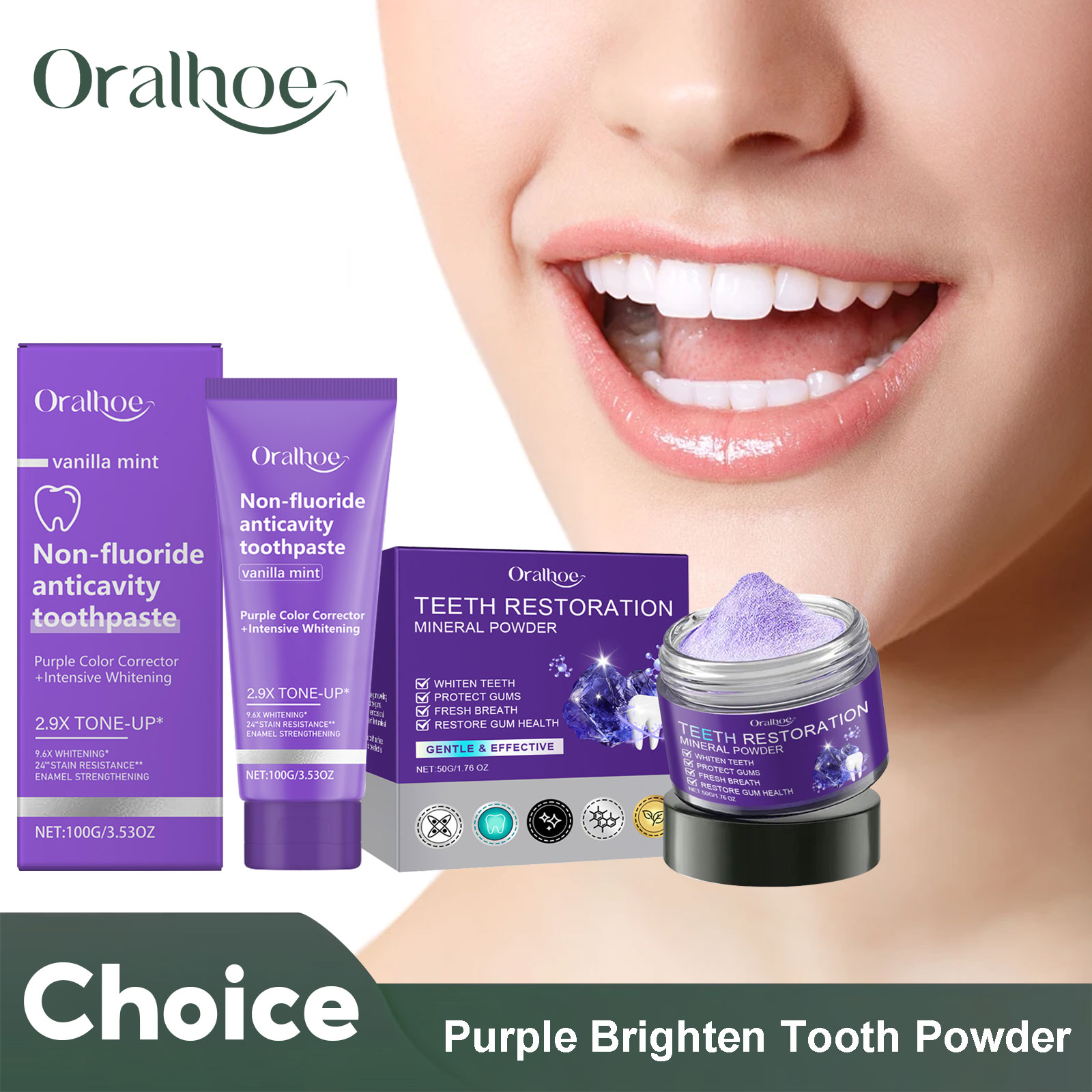Teeth Whitening Clinic - Teeth Restoration Mineral Powder Teeth Whitening