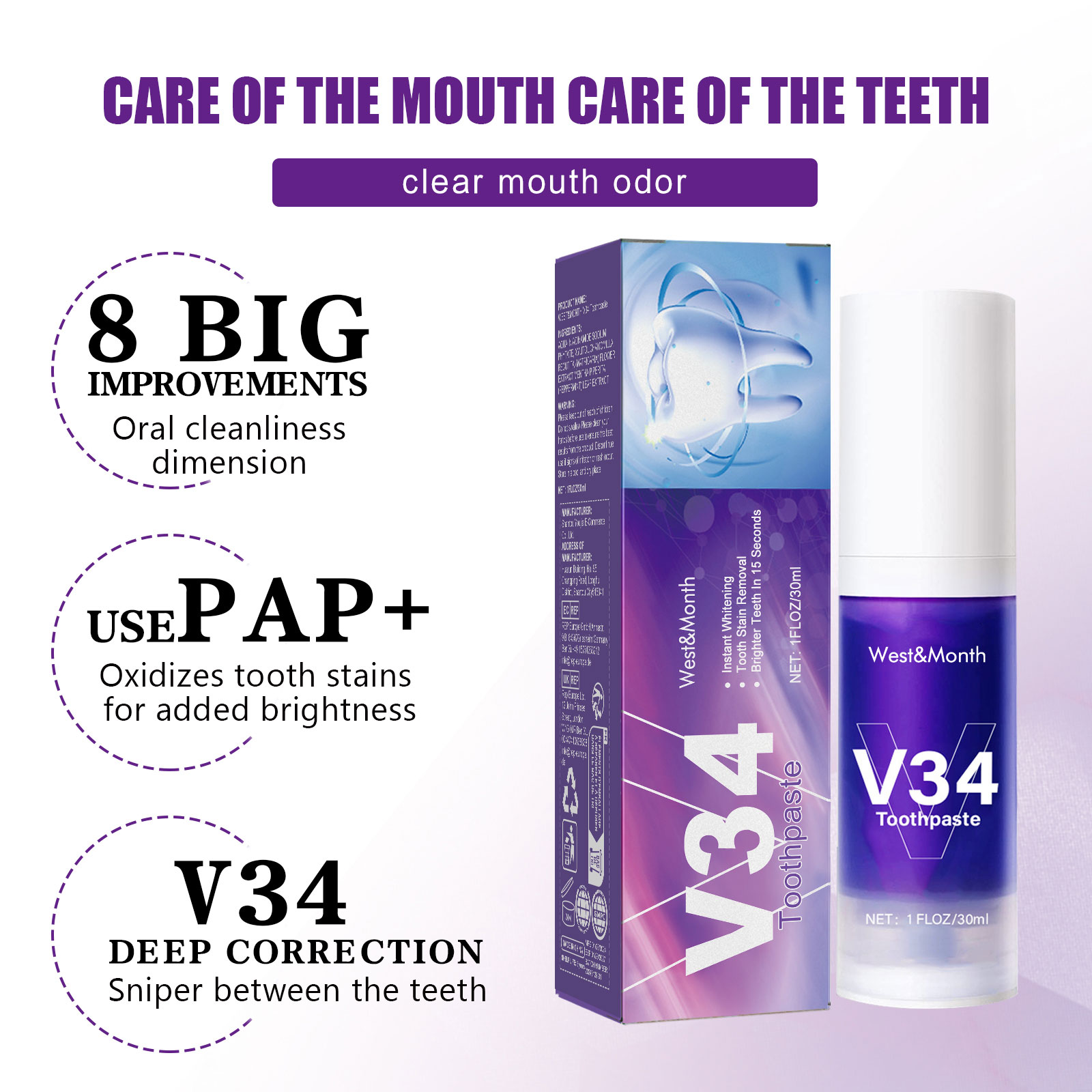 V34 Teeth Whitening Toothpaste - Teeth Whitening Crest review and price
