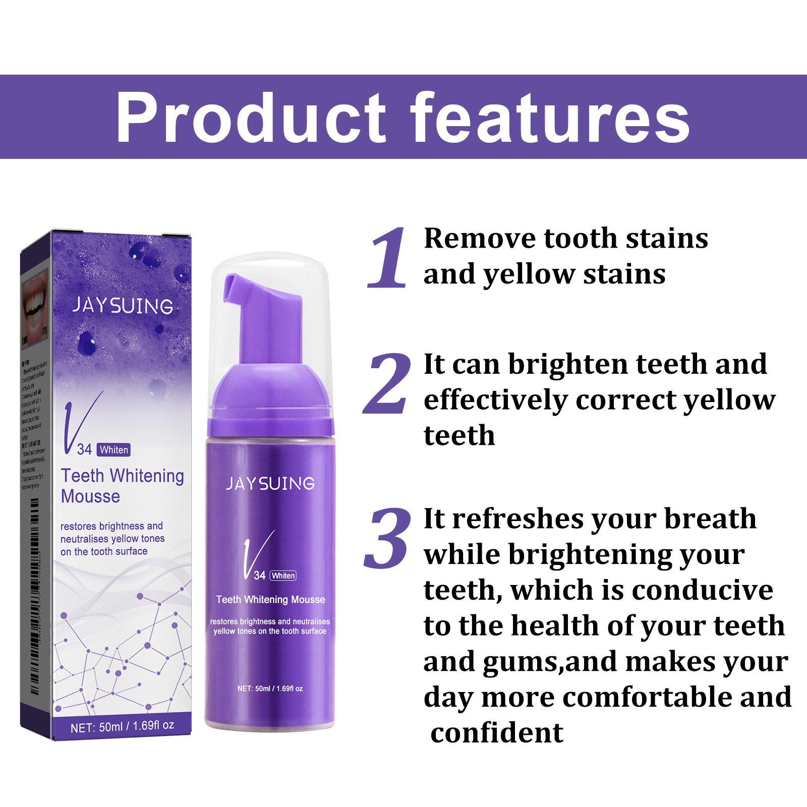 V34 Mousse Teeth Cleaning Toot - Teeth Whitening Crest review and price